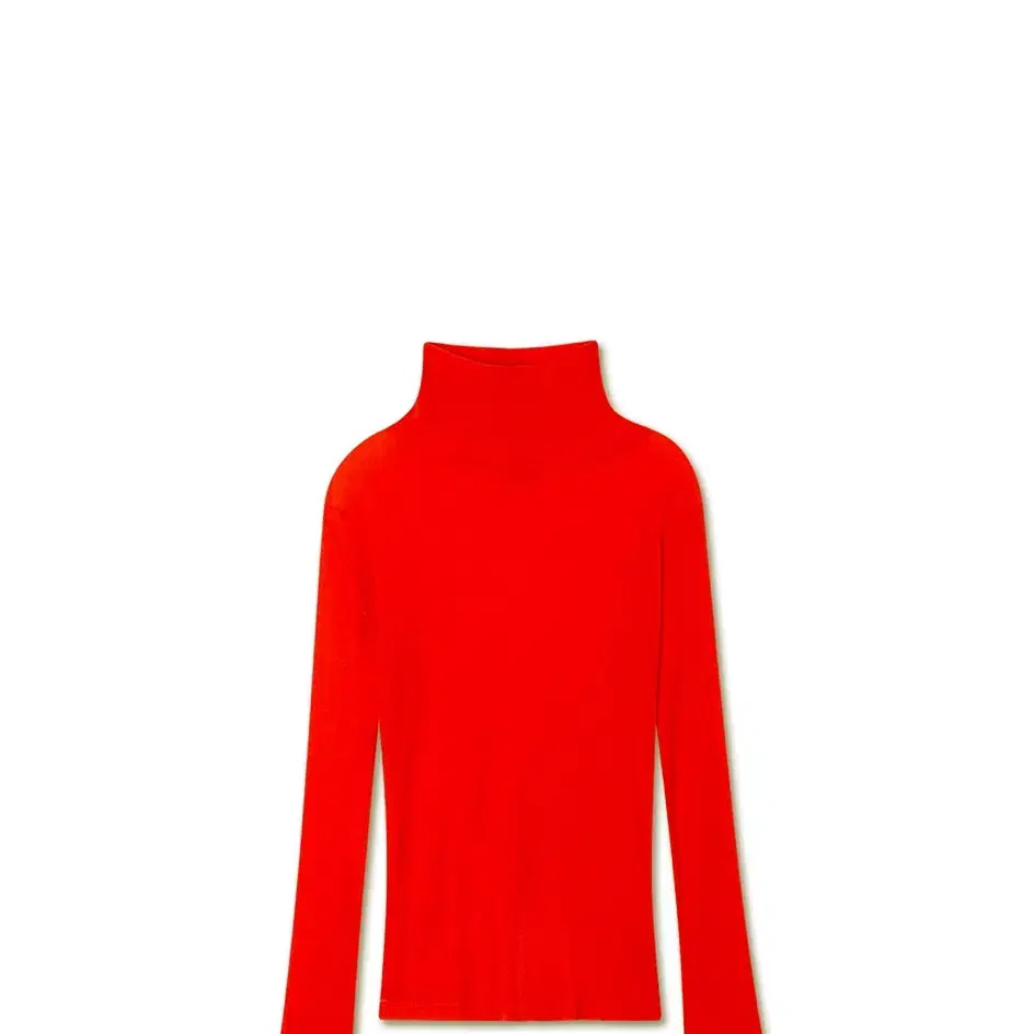 미치코런던 WOOL TENCEL TURTLE NECK TOP 레드오렌지