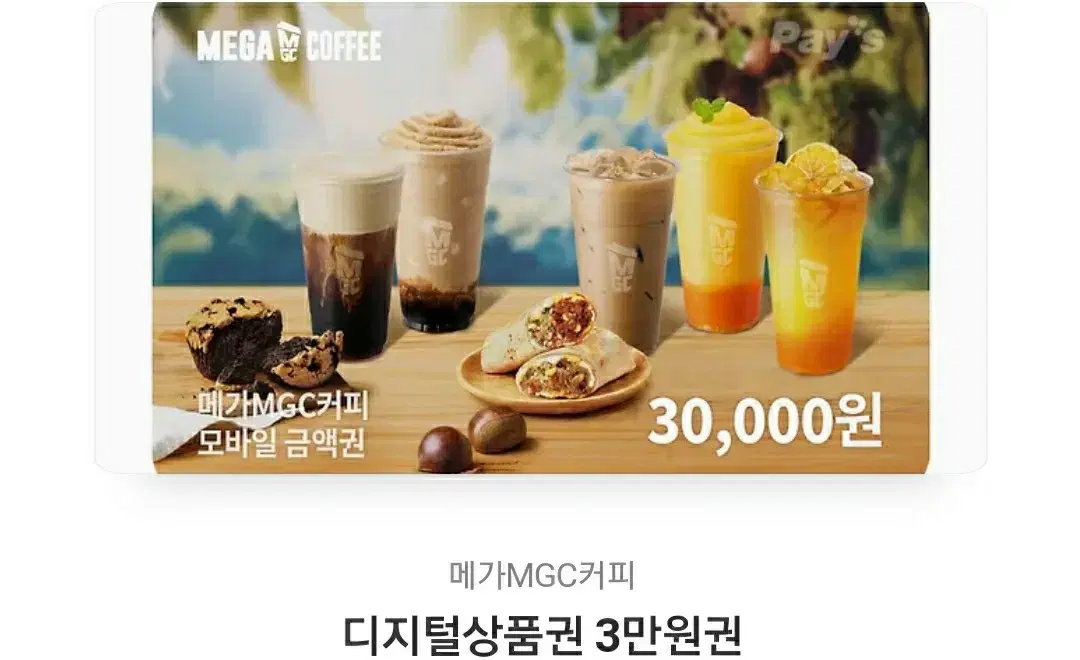 메가커피 3만원 기프티콘