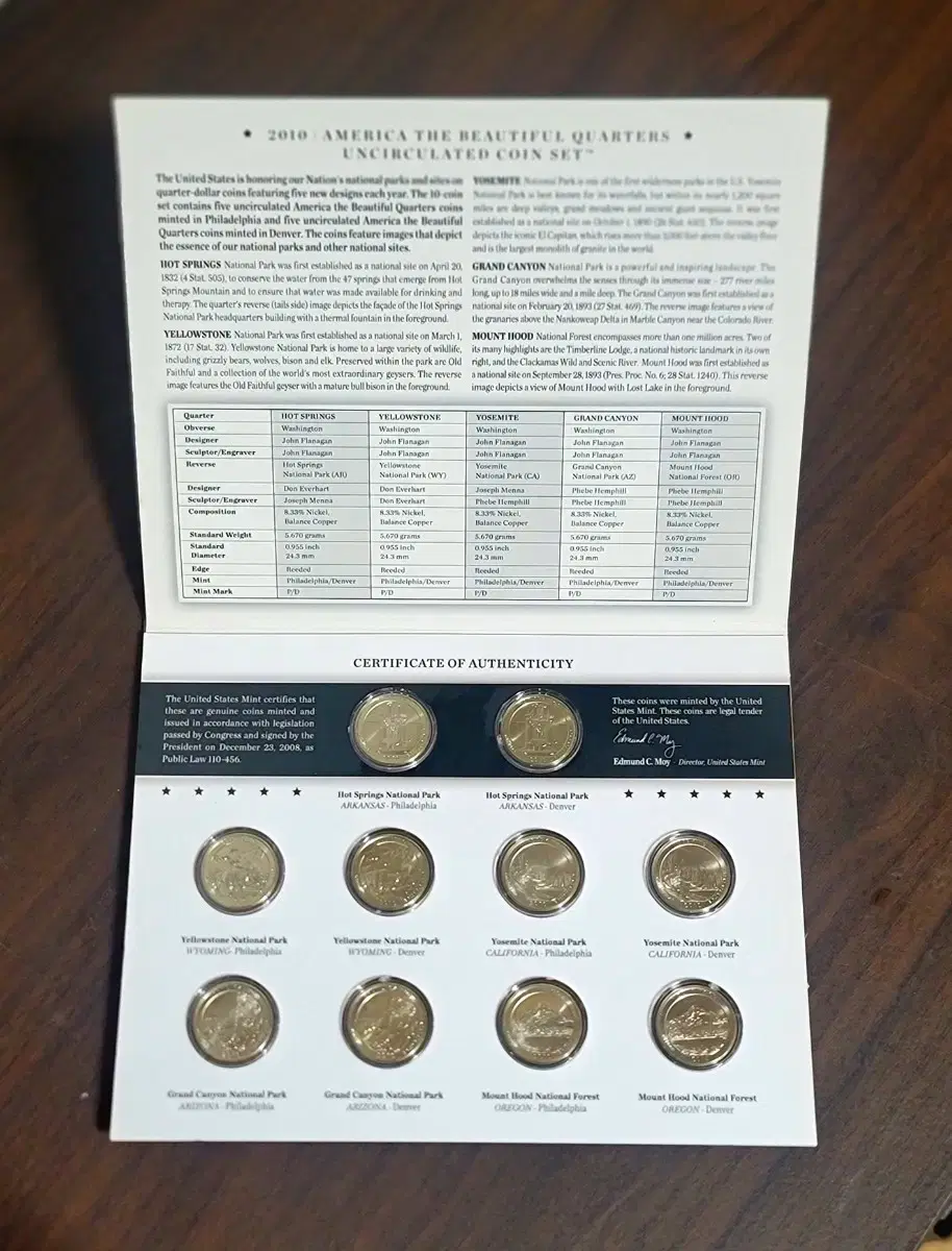 보기힘든 미사용 2010년 u.s mint set 주화 10종 풀세트