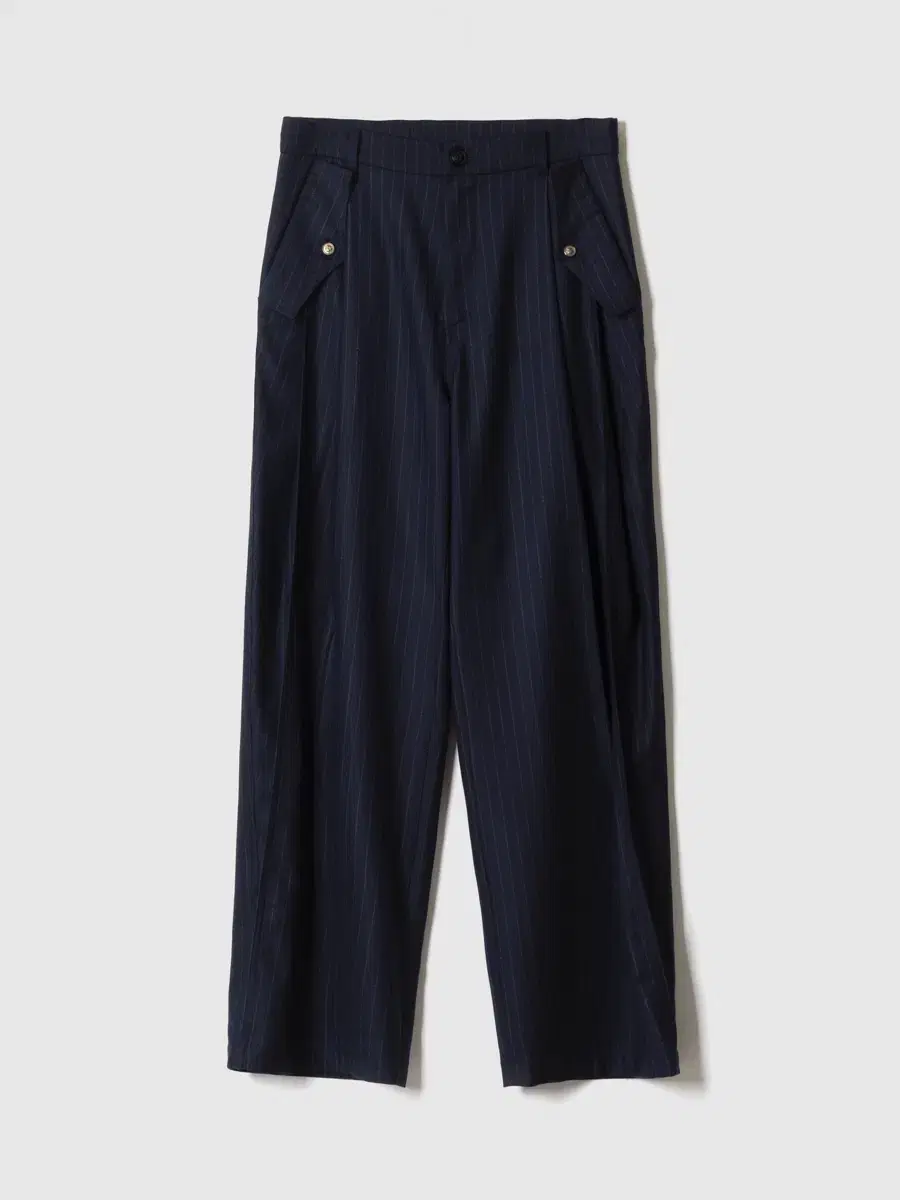 포커페이스 STRIPE WOOL PANTS DARK NAVY