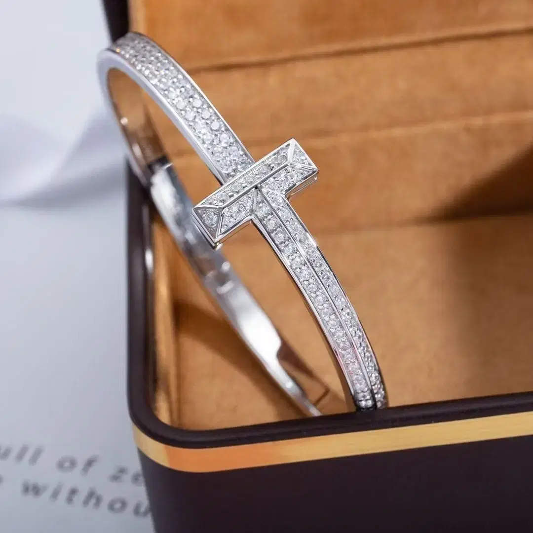 해외 구매Tiffany & Co.티파니앤코 더블 t 핏 팔찌15.9CM