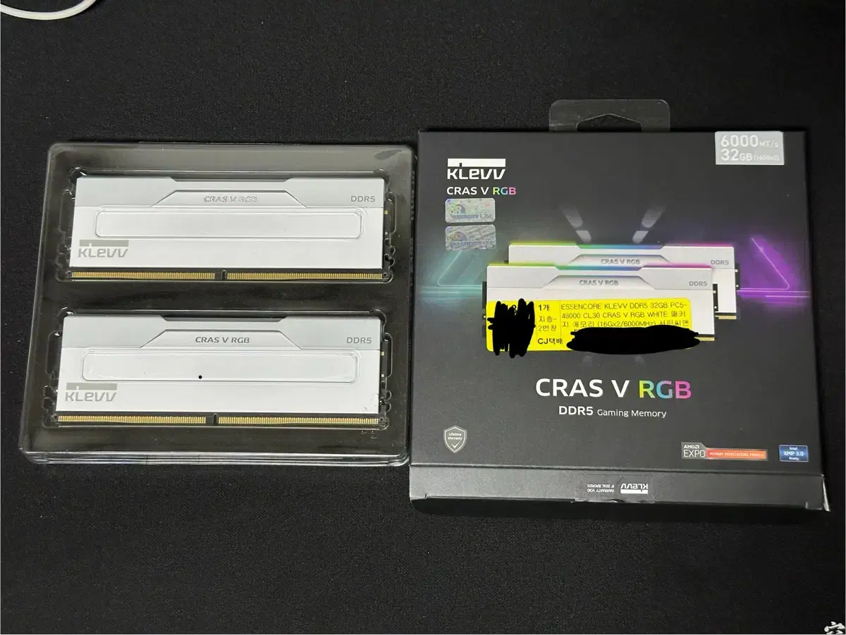 klevv cras ddr5 32g 6000 cl30 화이트