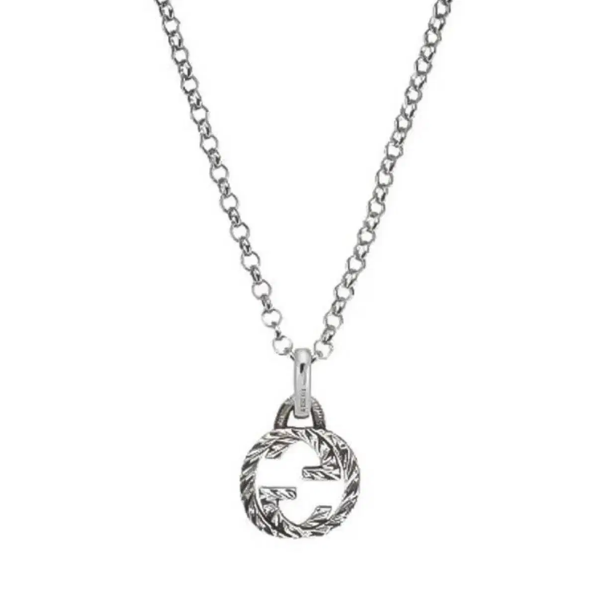 Gucci Interlocking G Pendant Necklace Silver