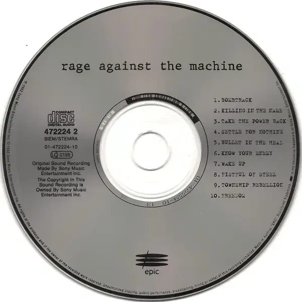 RATM - Rage Against The (CD) 유럽반 92 NM-