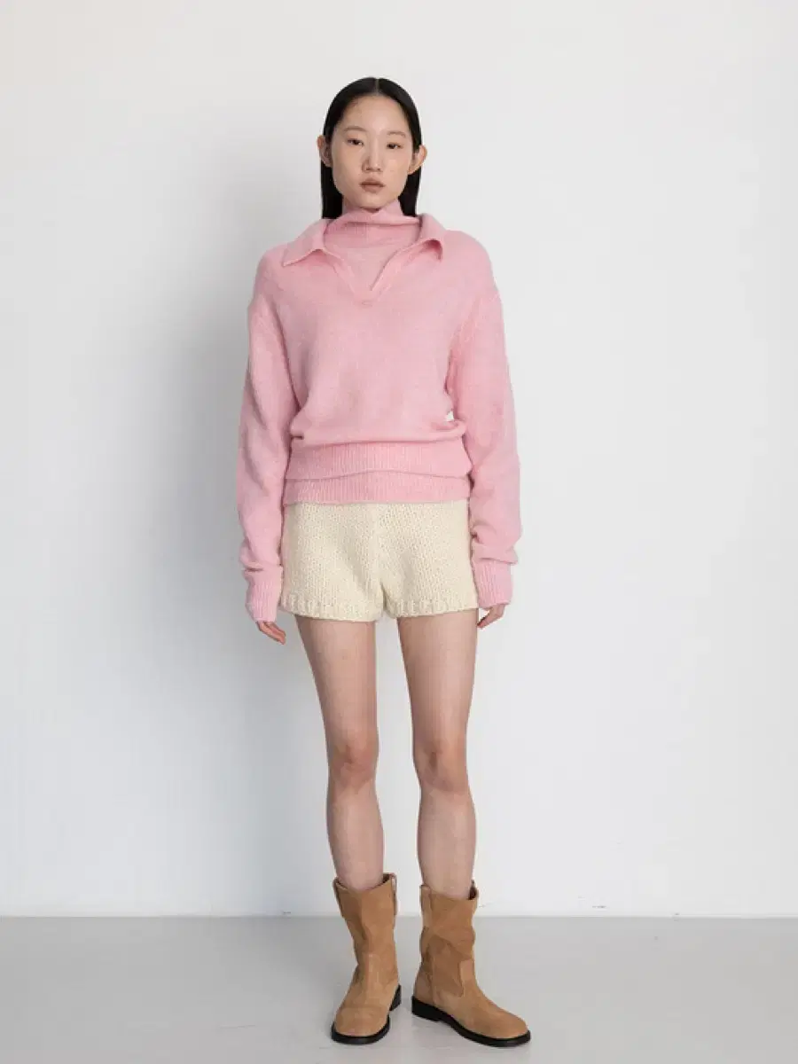 르917 MOHAIR BLEND HIGH NECK PULLOVER