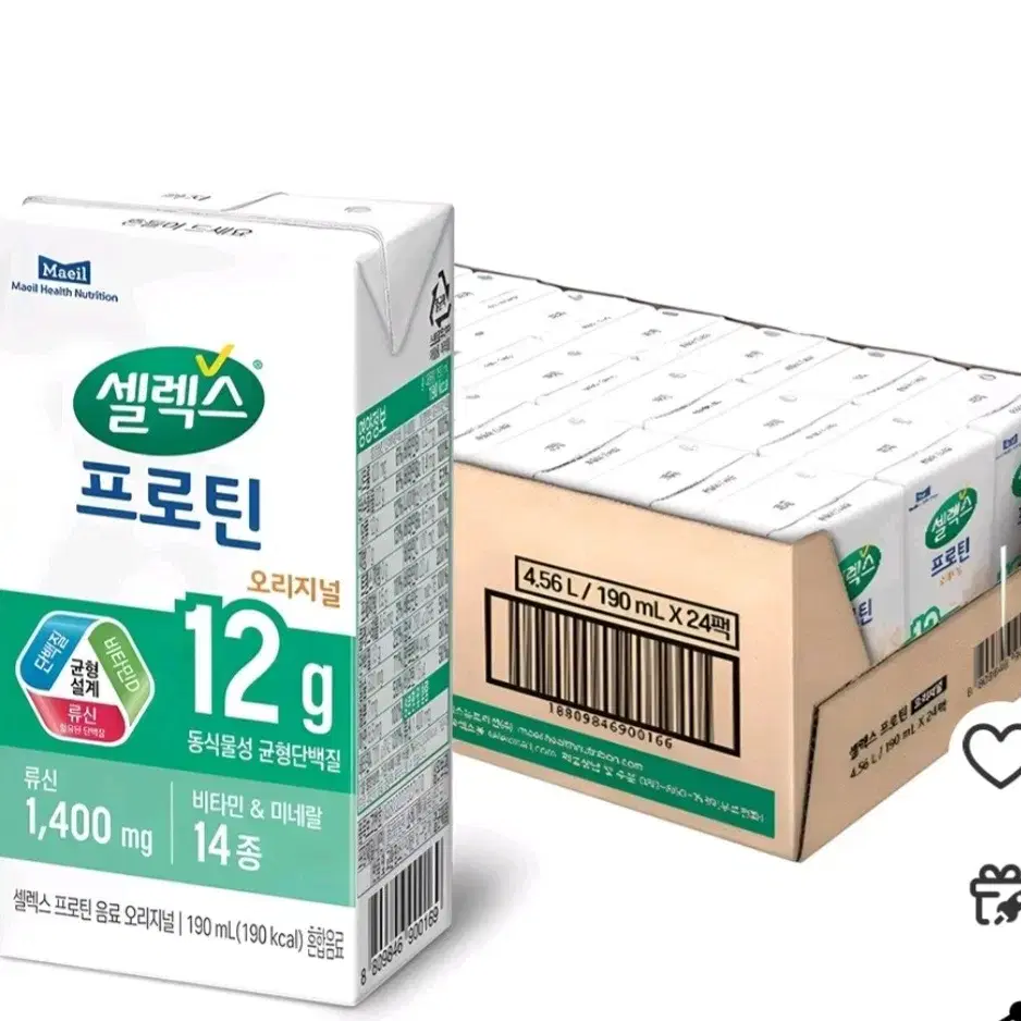 무료배송))셀렉스 프로틴 오리지널, 190ml, 24개