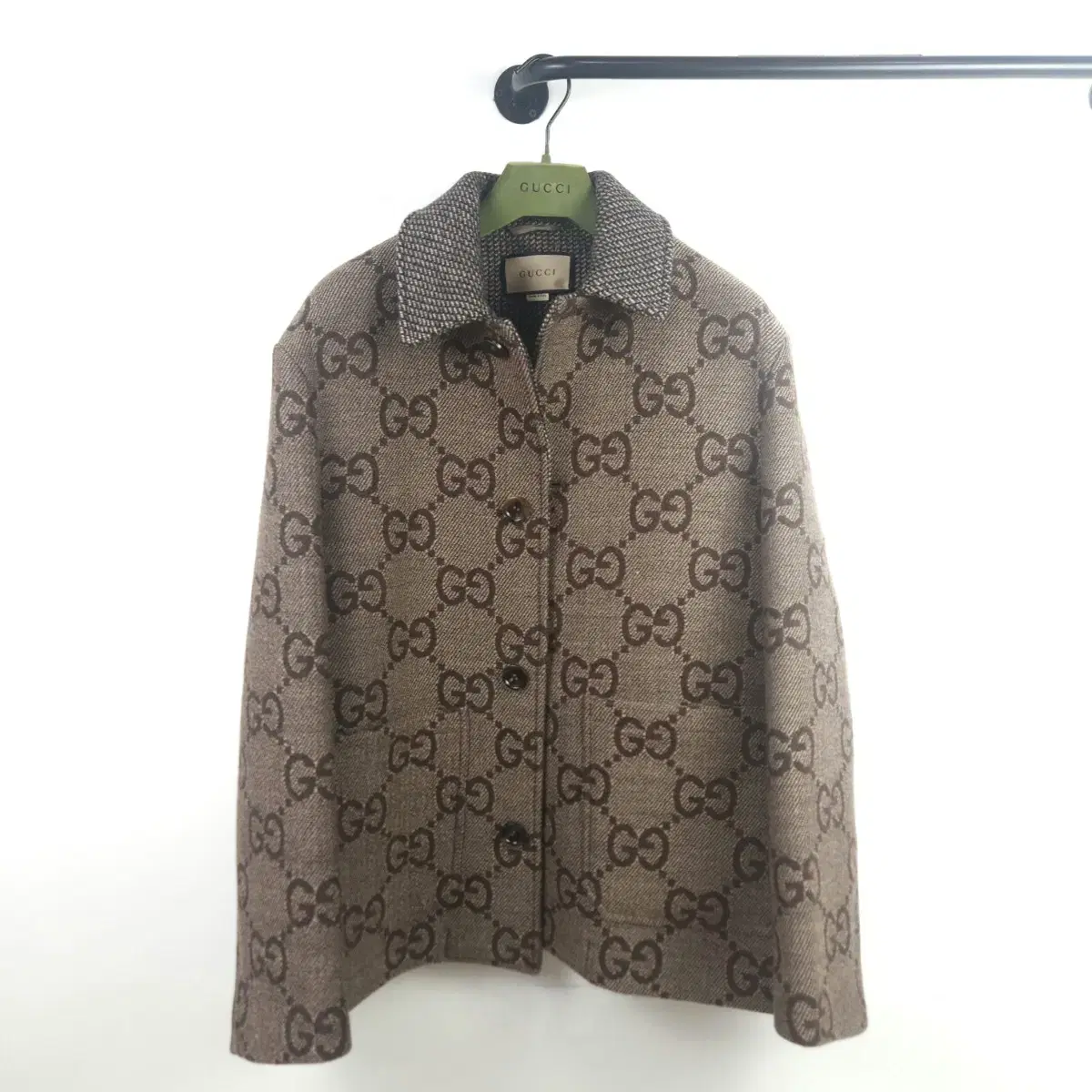 48 105Gucci Maxi GG Wool Jacquard Jacket