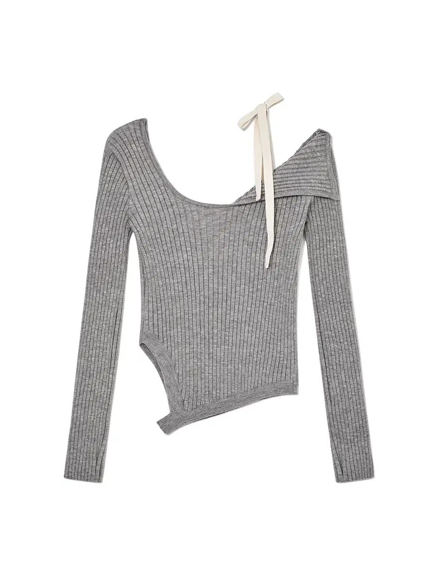 글로니 ISA ASYMMETRICAL KNIT TOP (GRAY)