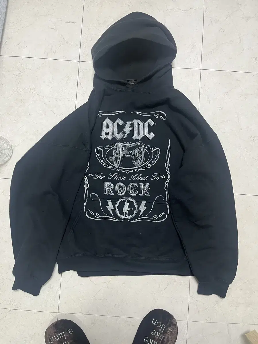 Ac/dc 어쎈틱 빈티지 락 후드티