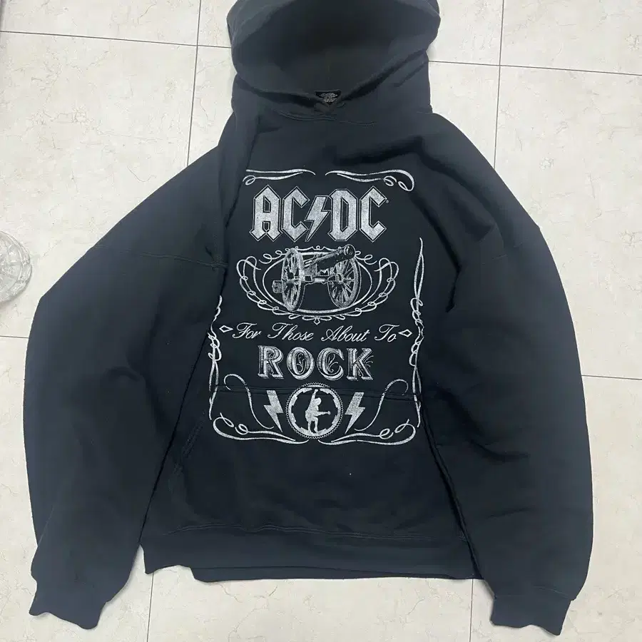 Ac/dc 어쎈틱 빈티지 락 후드티