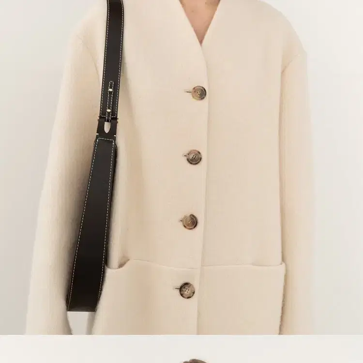 킨더살몬 코트 Kindersalmon Collarless Coat