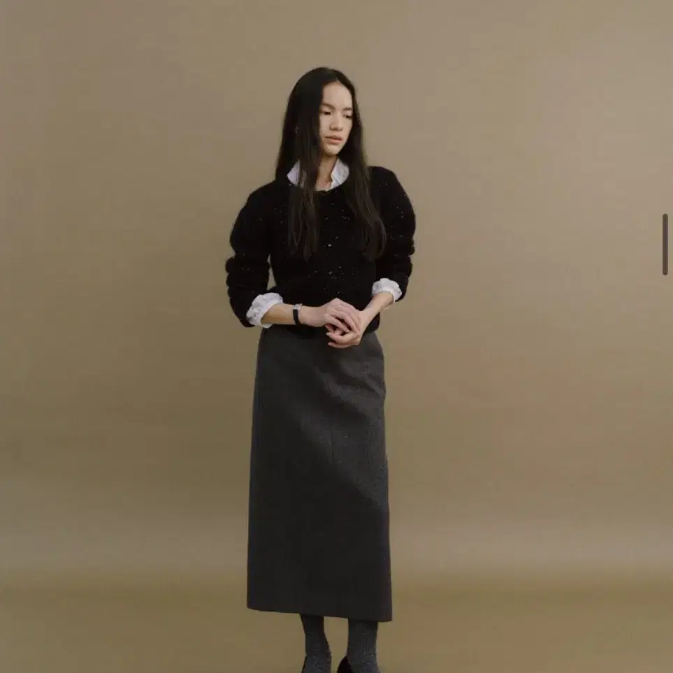 호와스 BLAIR PENCIL SKIRT 차콜