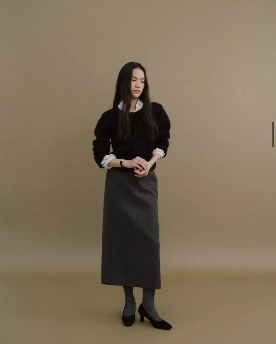 호와스 BLAIR PENCIL SKIRT 차콜