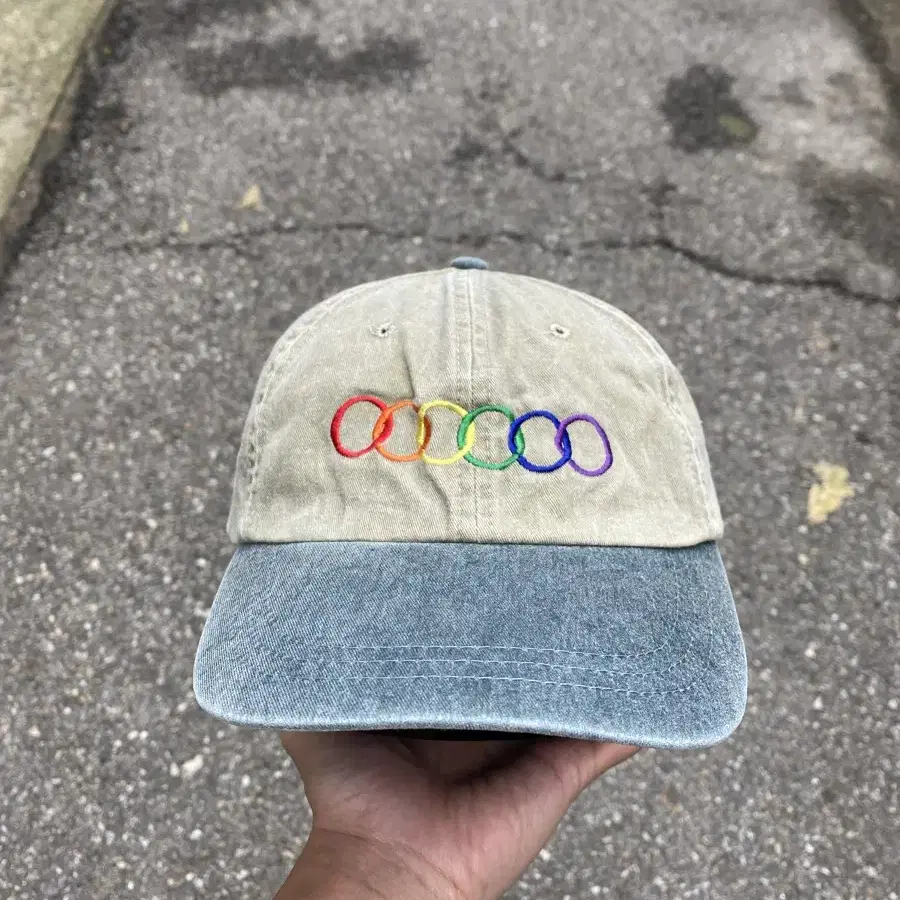 Rainbow Circles Vintage Cap