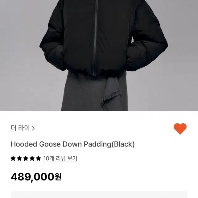 더 라이 후드 구스 패딩 Hooded Goose Down Padding