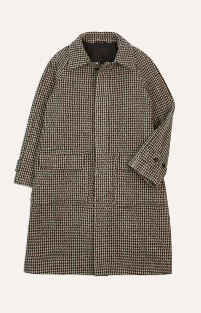 드레익스 Houndstooth Check Wool Raglan Coat