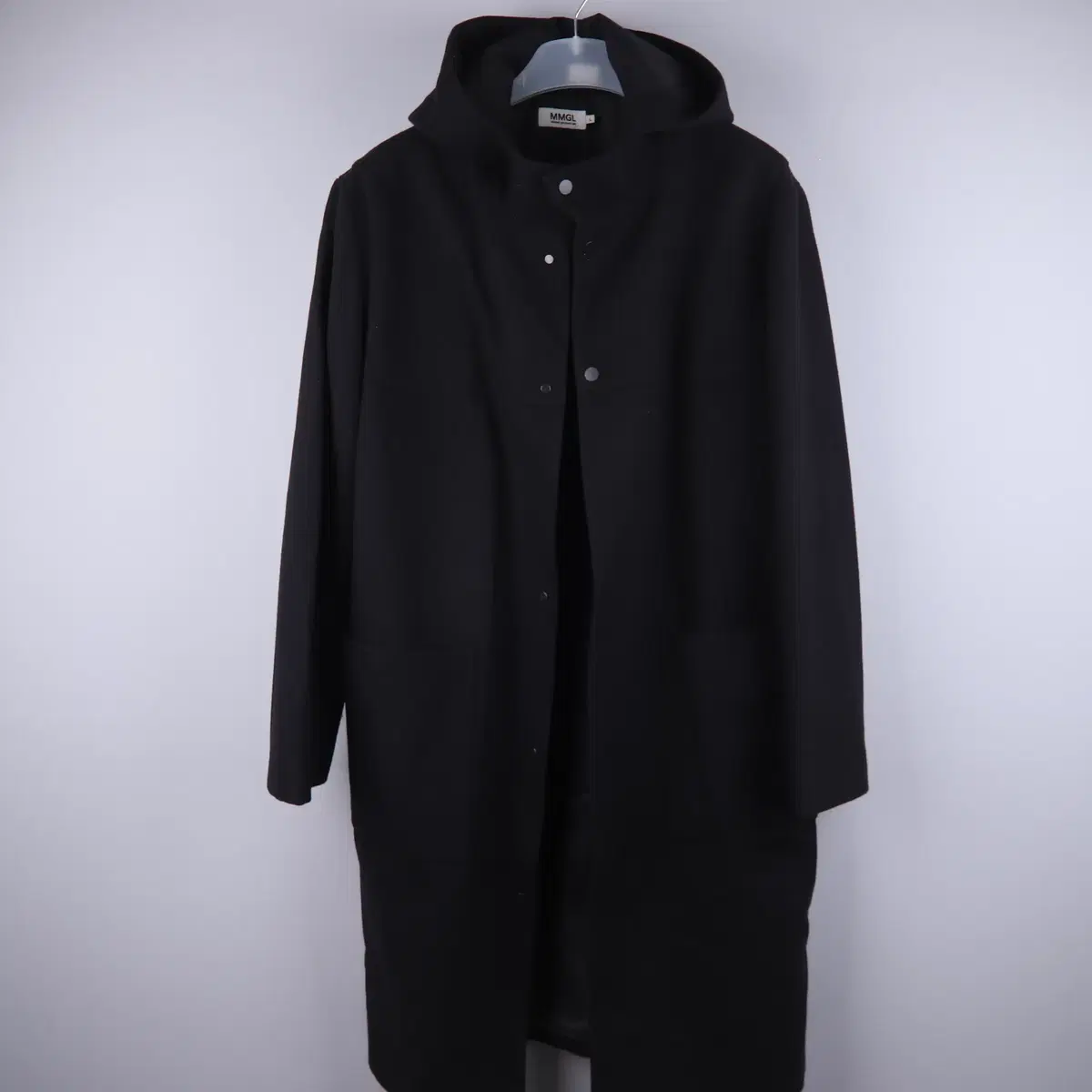 MMGL MGML Long Hooded Wool Coat in Black (L) p