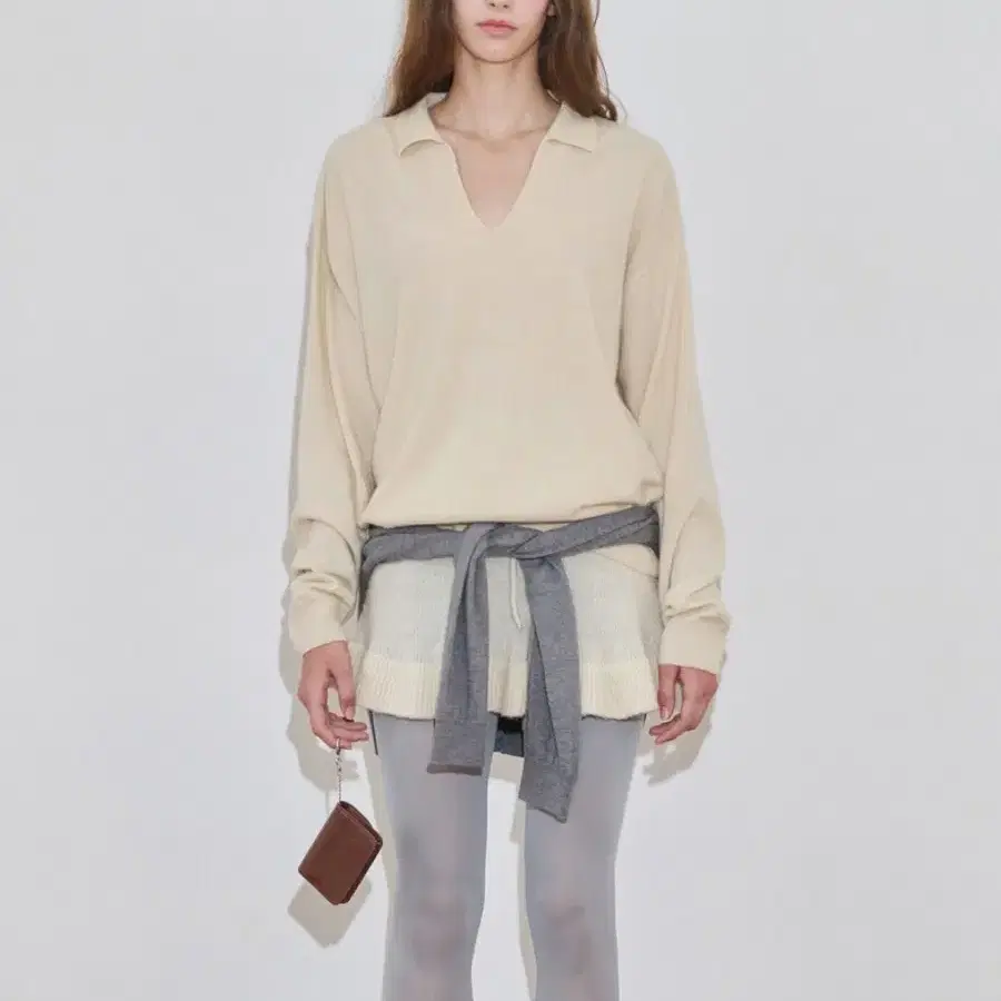 시눈_Flare Knit Skirt & Cape (Cream)