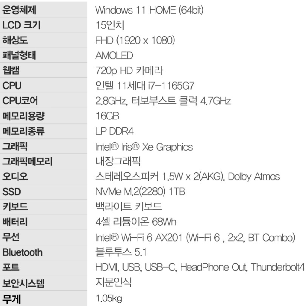 삼성 갤럭시북 프로 15인치 i7 정품노트북 윈도우11 병행