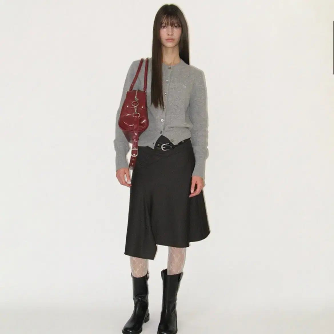 썬번프로젝트 미디 스커트 Asymmetric Midi Skirt