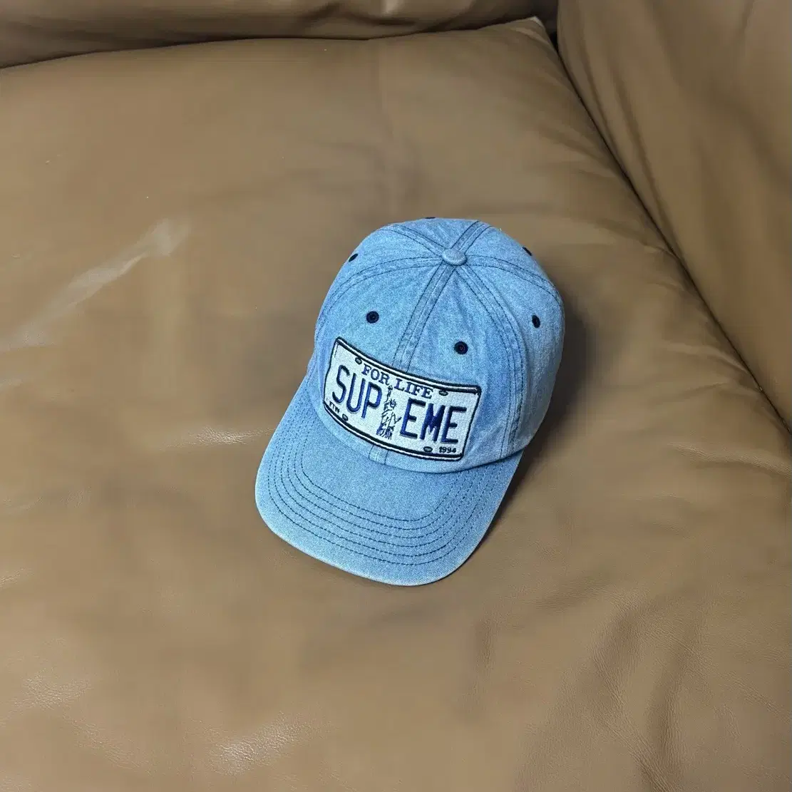 Supreme 슈프림 데님 6패널 볼캡 모자 (License Denim)