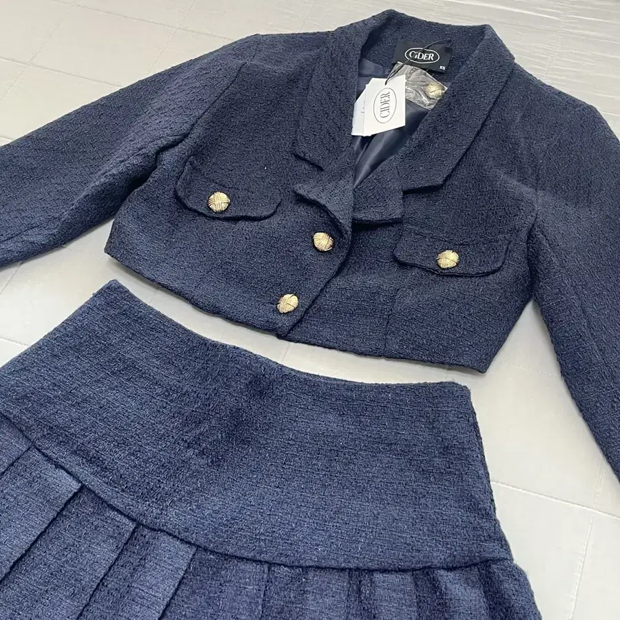 트위드 투피스 LADY BLUE CROP JACKET&SKIRT SET