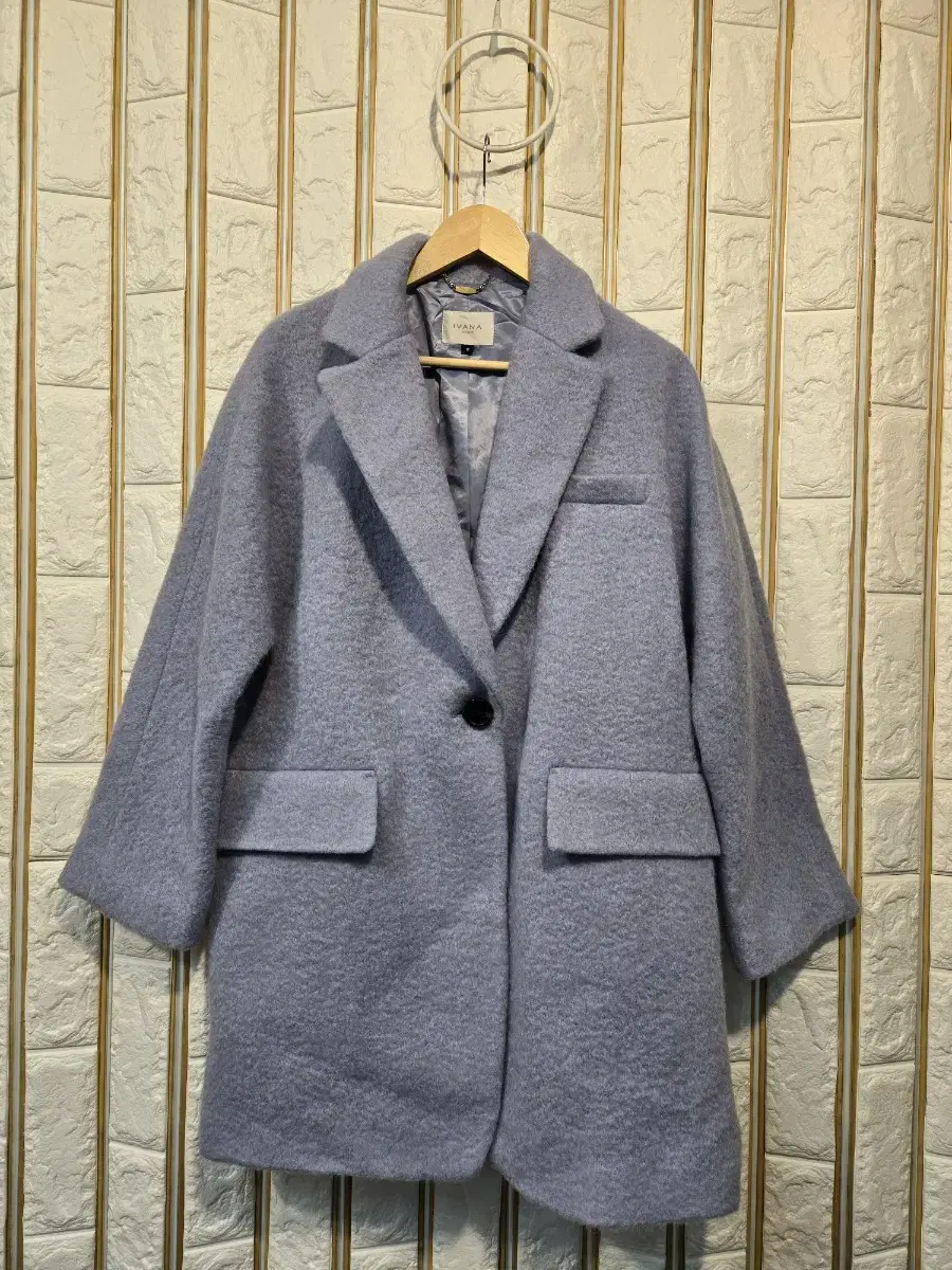 Ivana wool coat Mohair alpaca semi overcoatOveralls