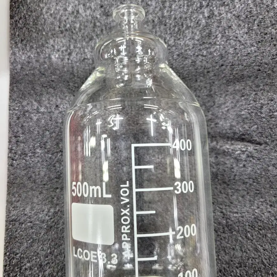 두꺼운 유리 시약병 화학 물질 장식 샘플 실험실 커버 포함 500mL