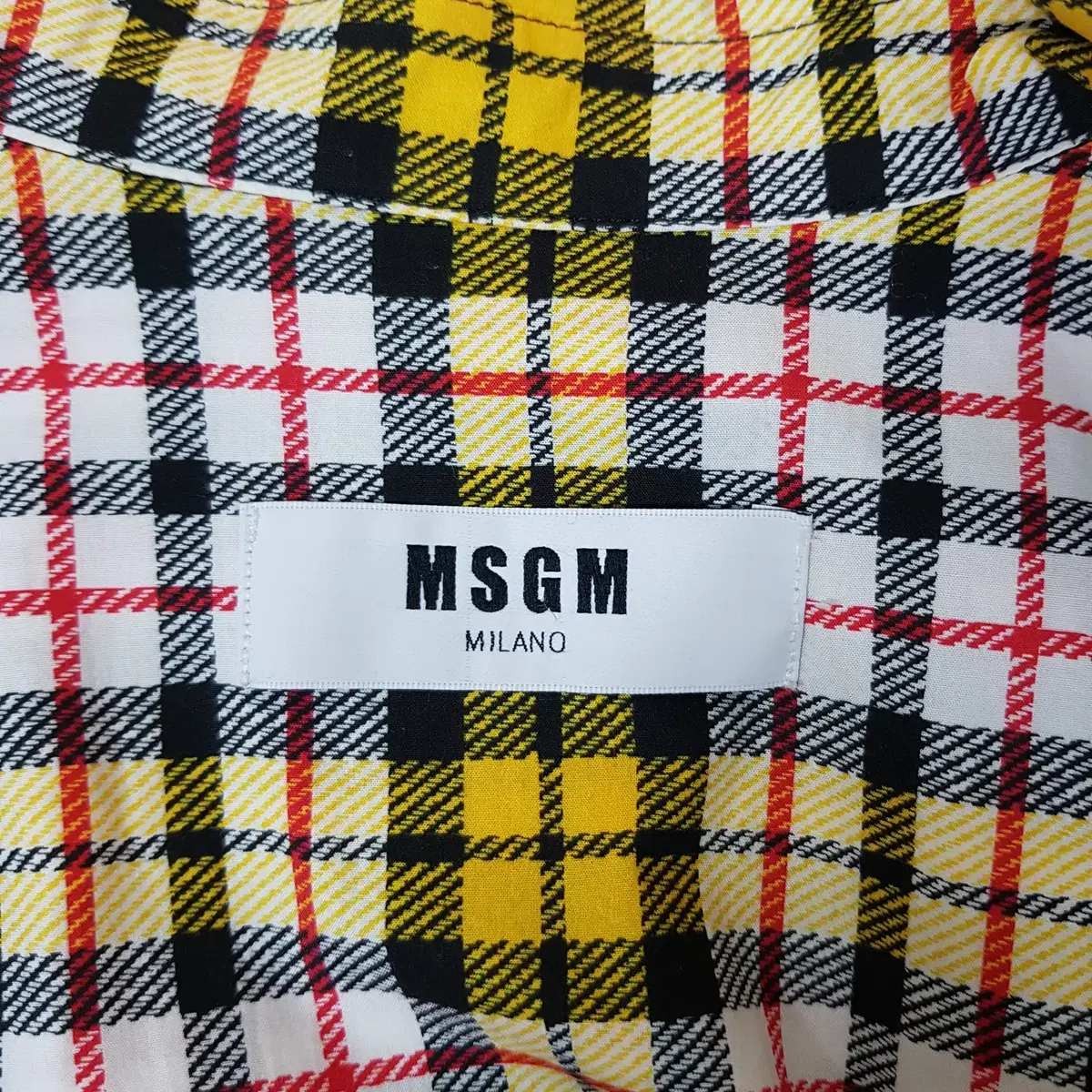 MSGM  허리 스트랩 체크 셔츠 원피스 IT 44 사이즈