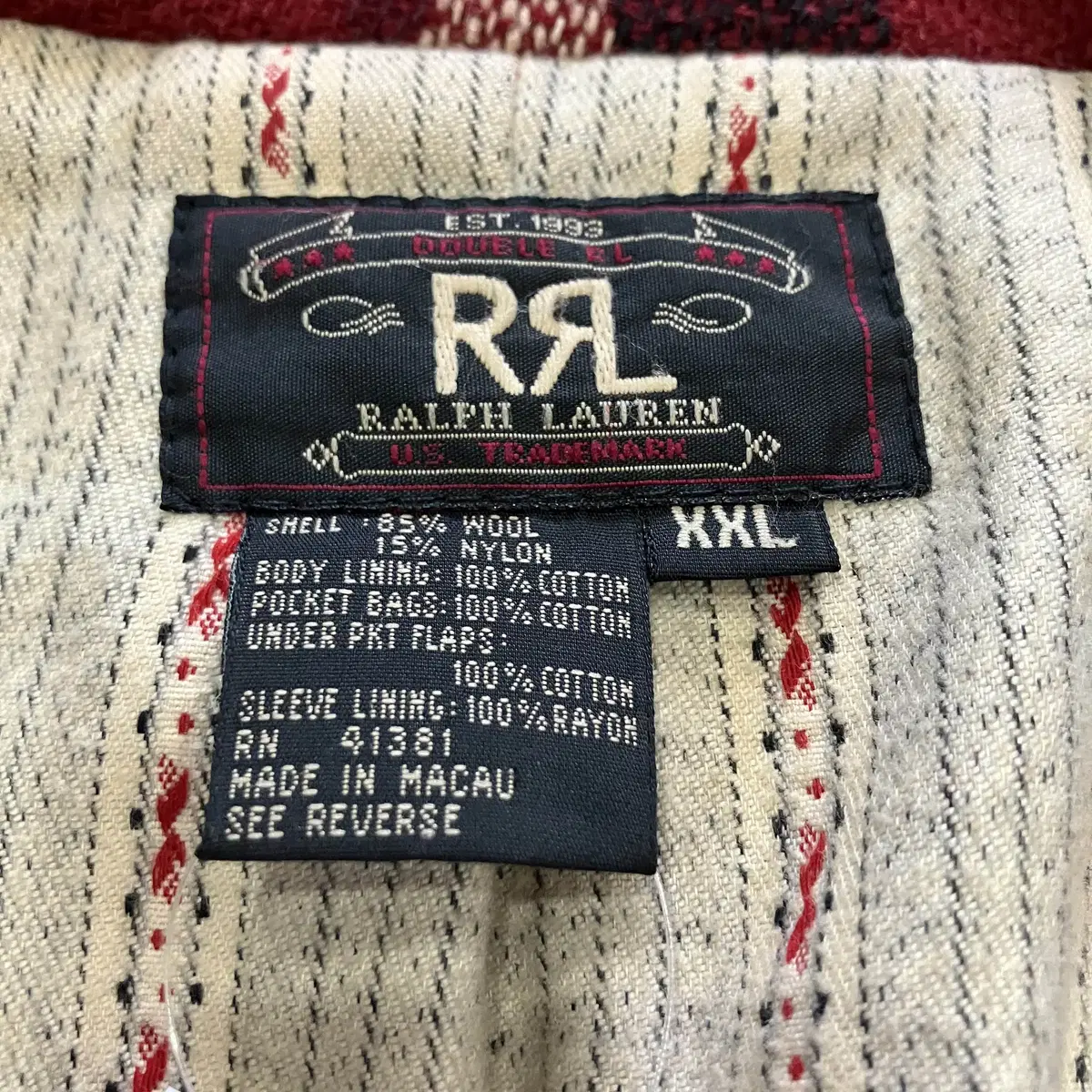 RRL 더블알엘 플란넬 울 코트