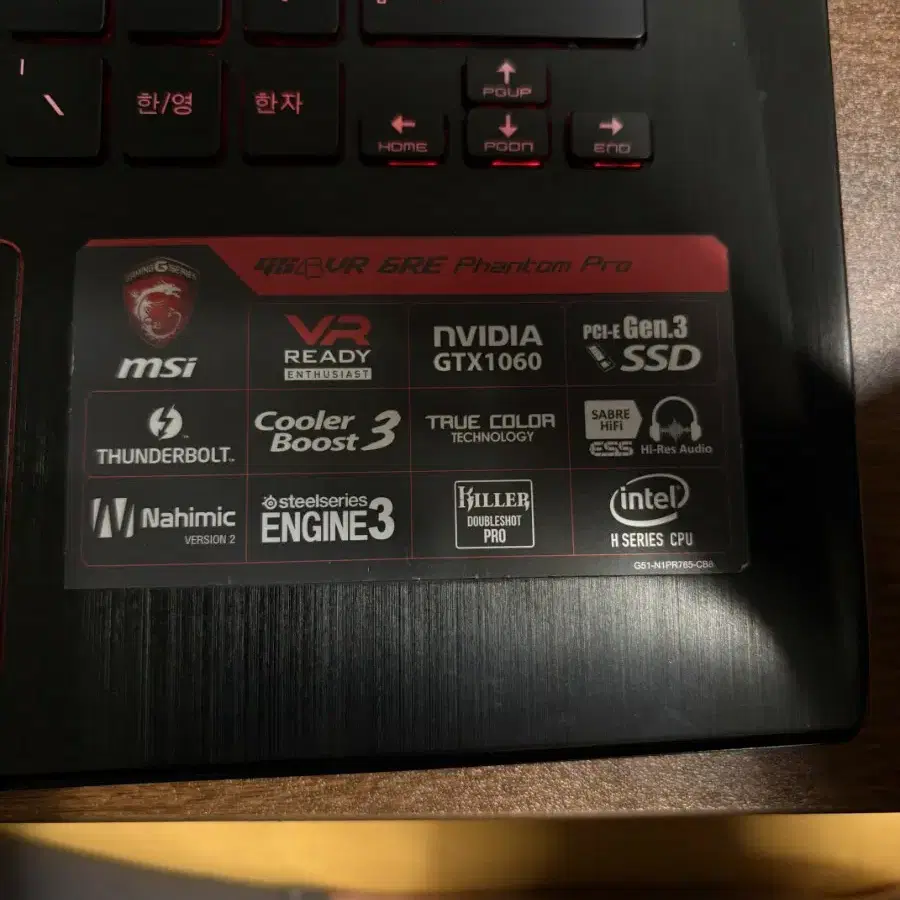 MSI GS43VR 6RE Phantom Pro 노트북