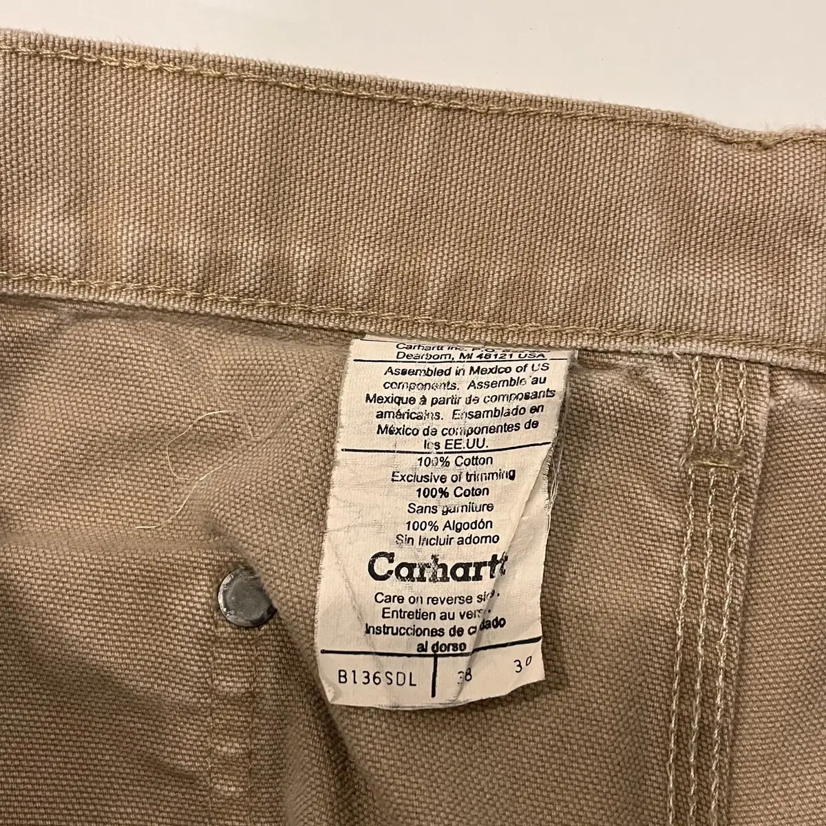 Carhartt 칼하트 덕 캔버스 더블니 카펜터 워크 팬츠 (38)