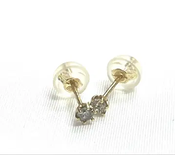 귀걸이 K18 골드 큐빅 18K 골드