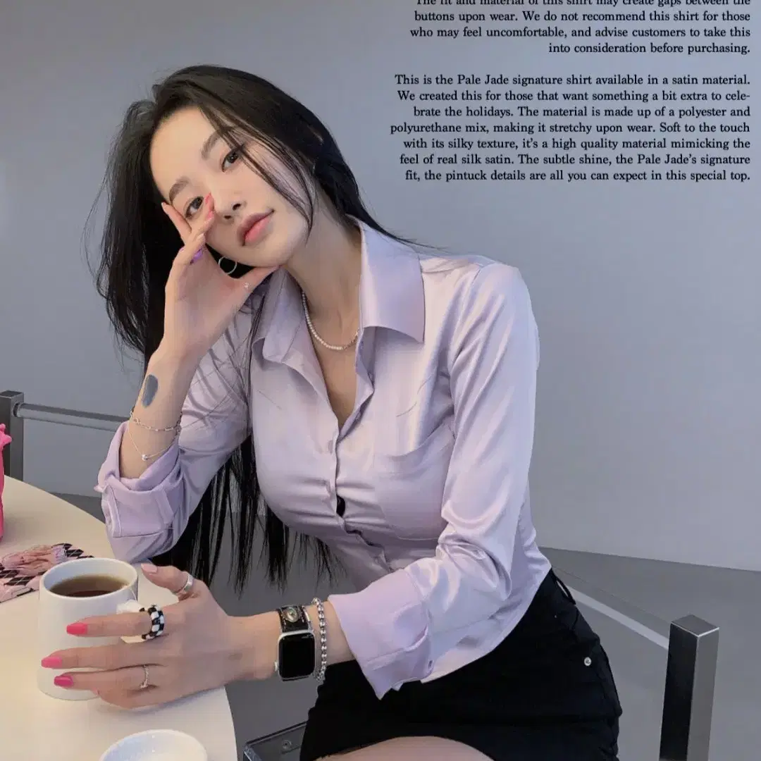 (새상품) 페일제이드 새틴 셔츠 화이트 Satin Dress Shirts