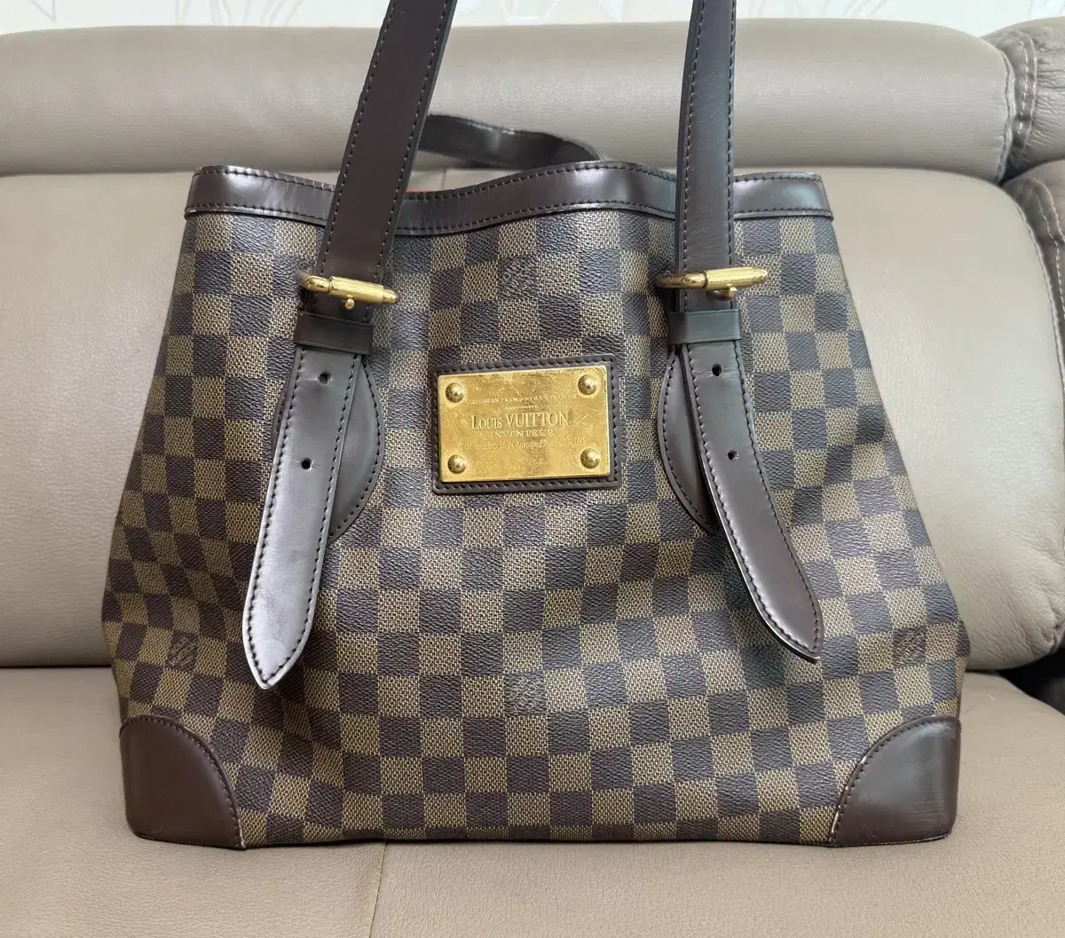 Louis Vuitton Damier Hampstead MM Tote Shoulder Bag