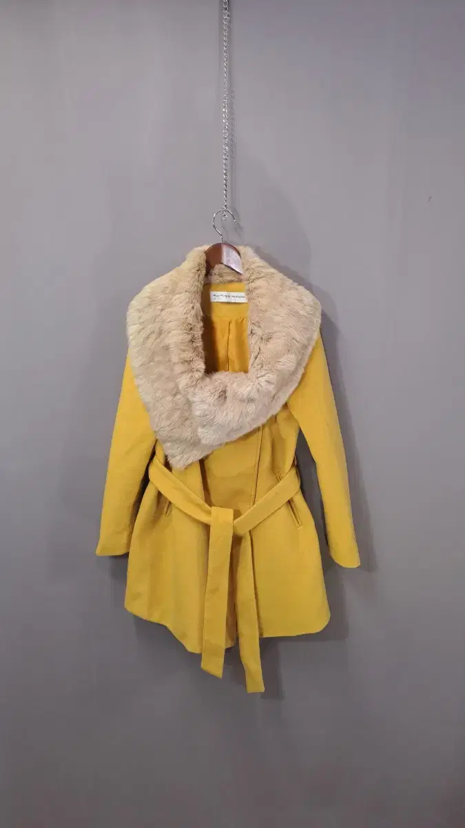 Big Carapper Mohair Blend Yellow Coat