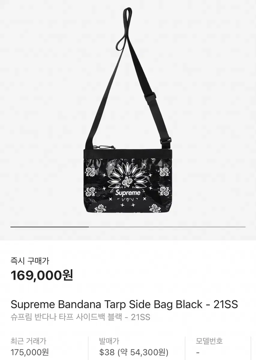 Supreme Bandana Tarp Side Bag Black