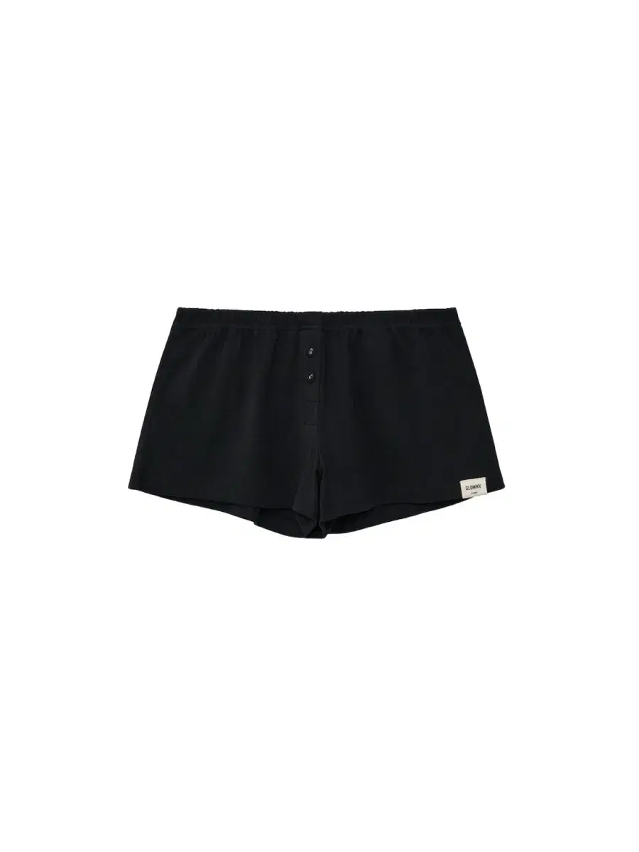 글로니 glowny BUTTON FLY MINI SHORTS (BLACK