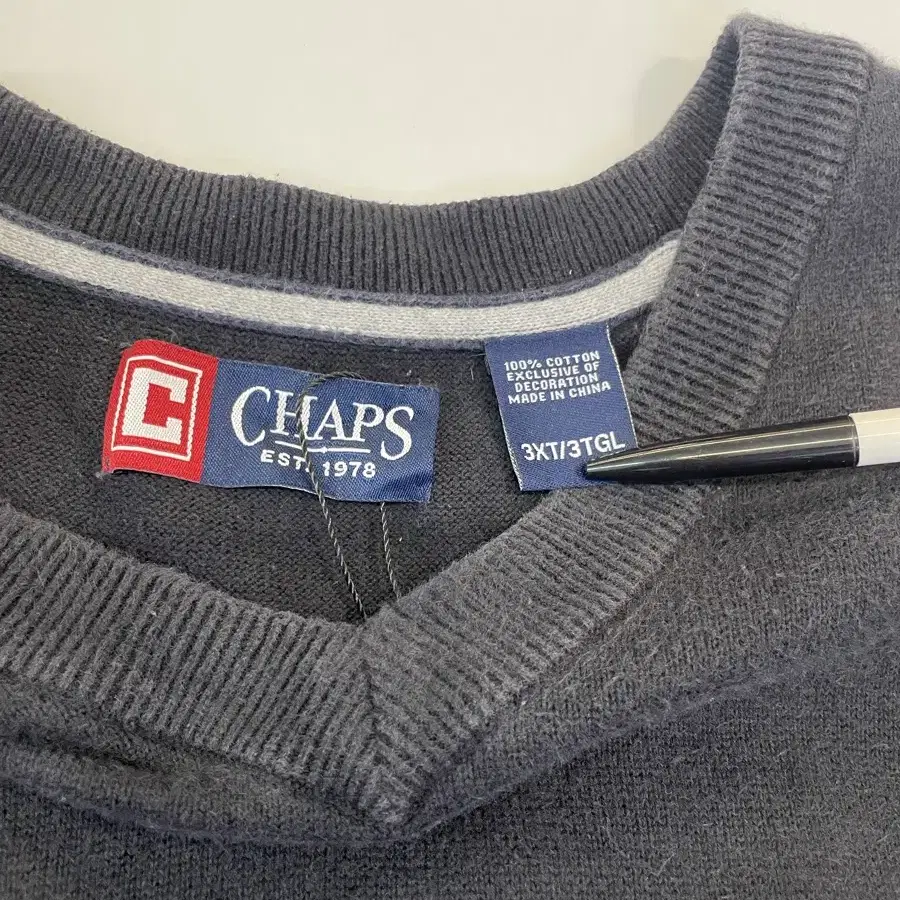 (3XL) CHAPS 챕스 브이넥 조끼 니트