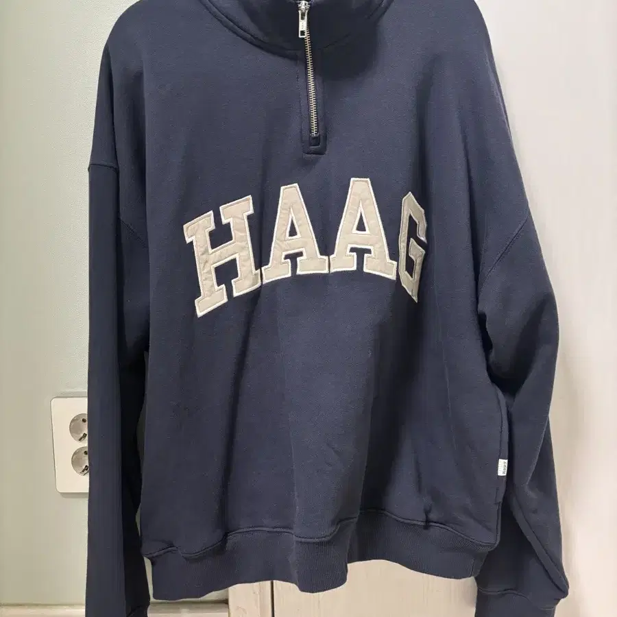 헤이그 하프 집업 네이비 half zip up