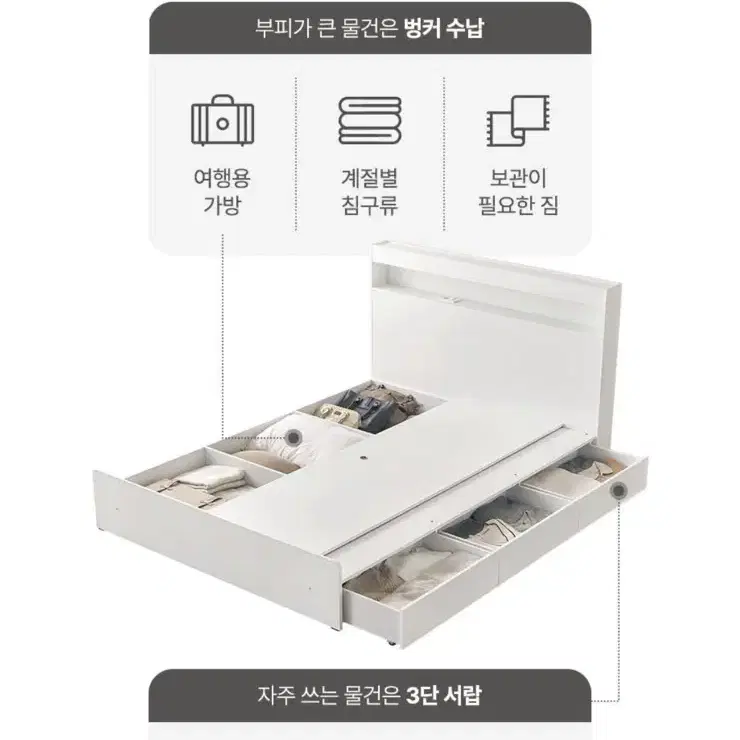 LED 수납침대 슈퍼싱글