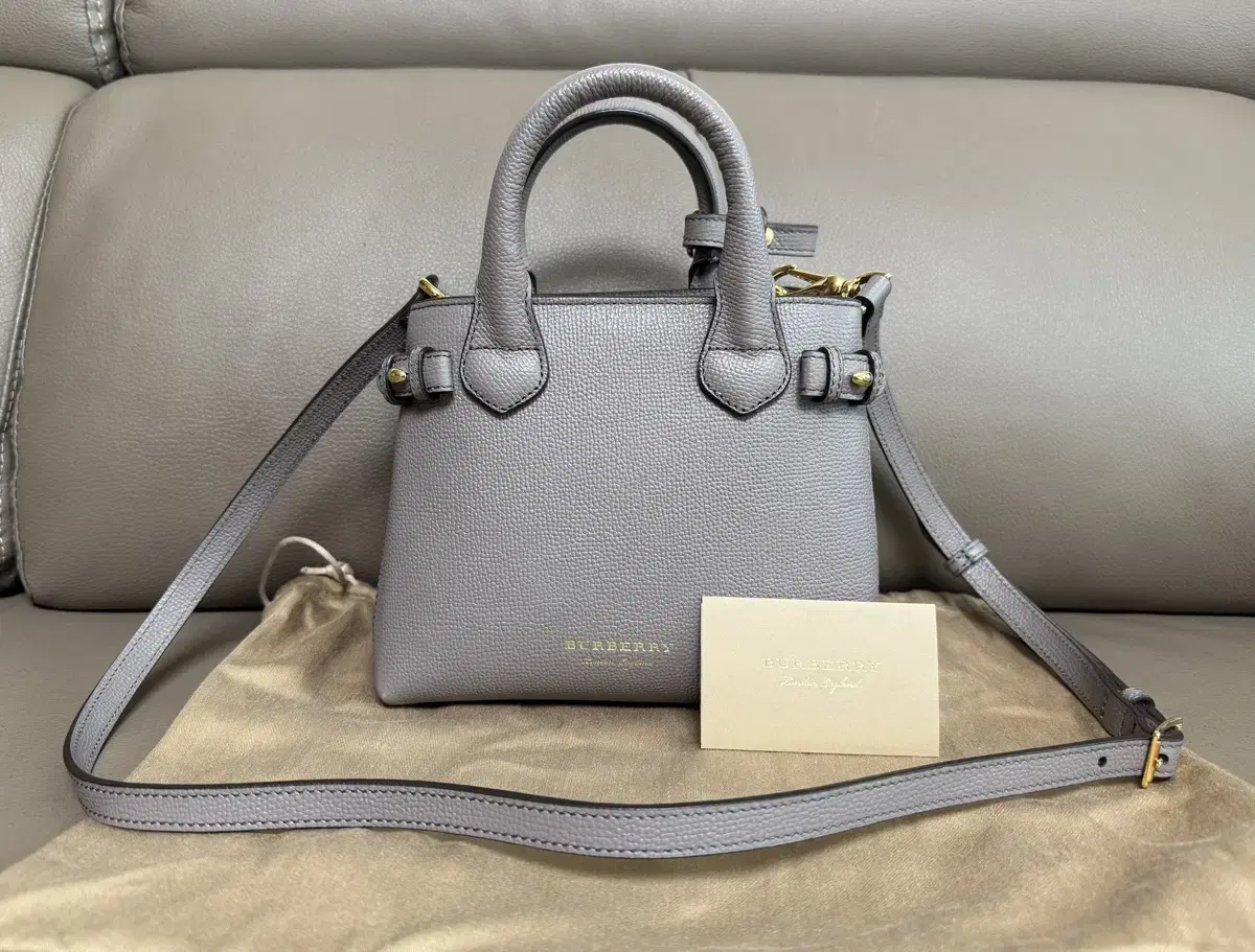 Burberry House Check vanner Tote Shoulder Bag Baby Thistle Gray