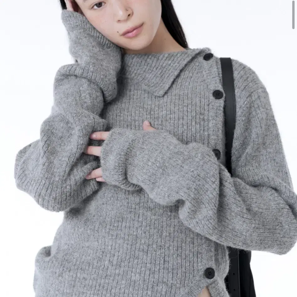 미세키서울 side button knit gray