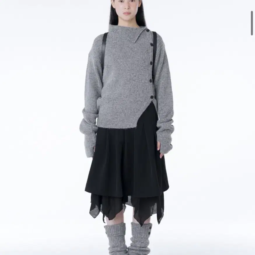 미세키서울 side button knit gray