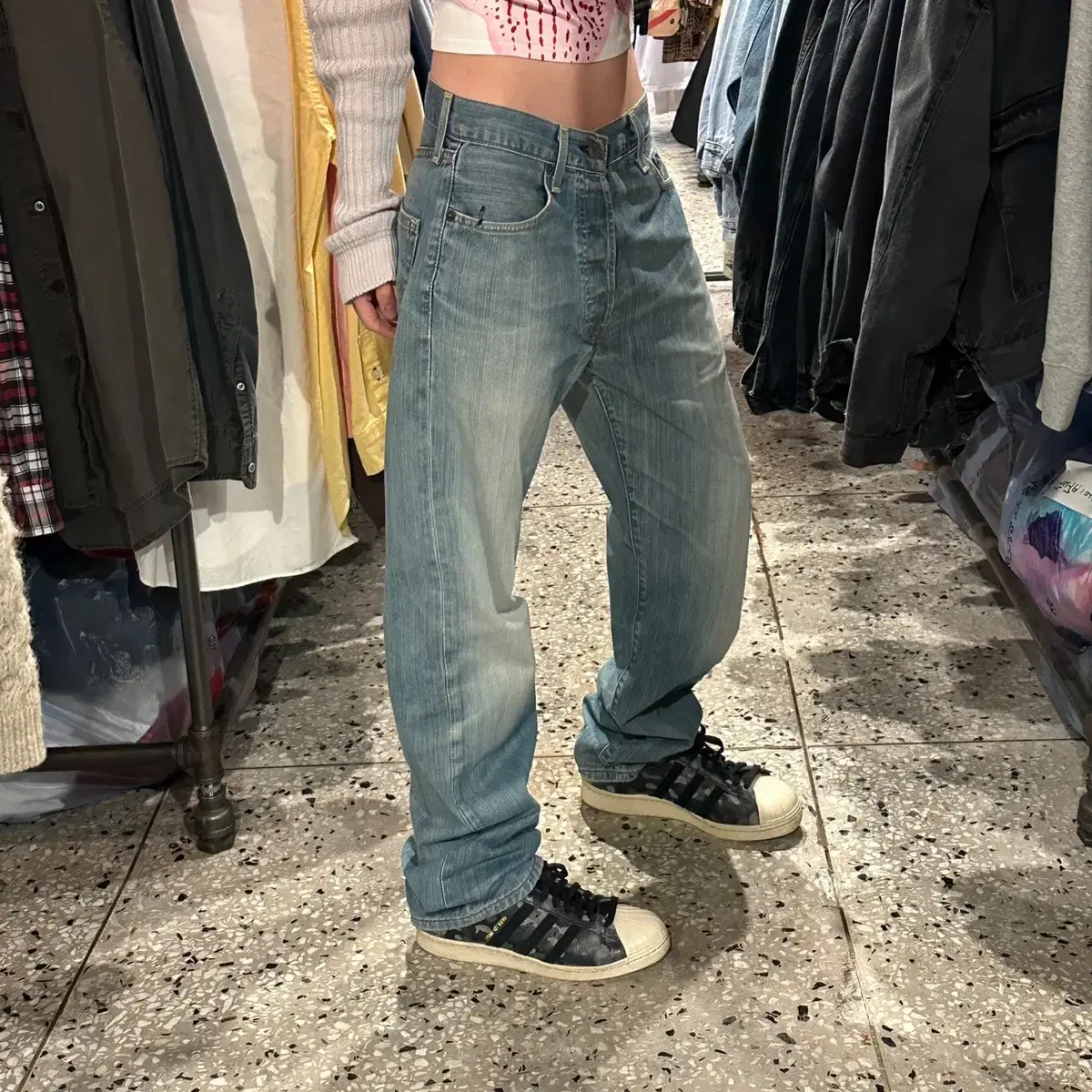 Levi's 리바이스 501 연청 일자 데님 팬츠