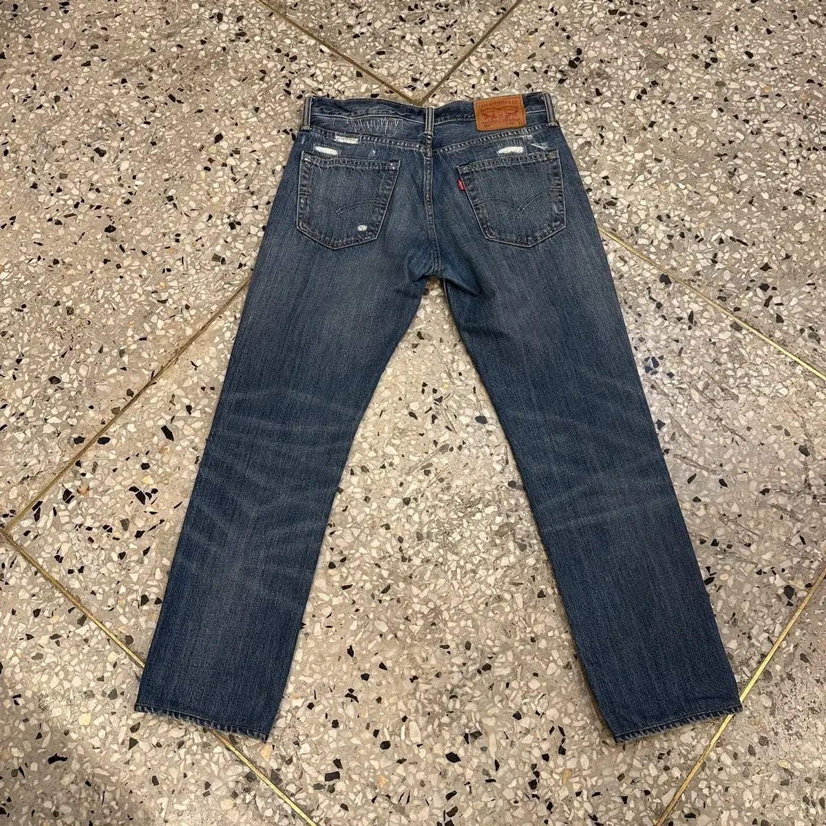 Levi's 리바이스 511 데미지 일자 데님 팬츠