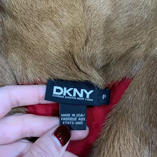 DKNY 염소털 퍼 자켓 55