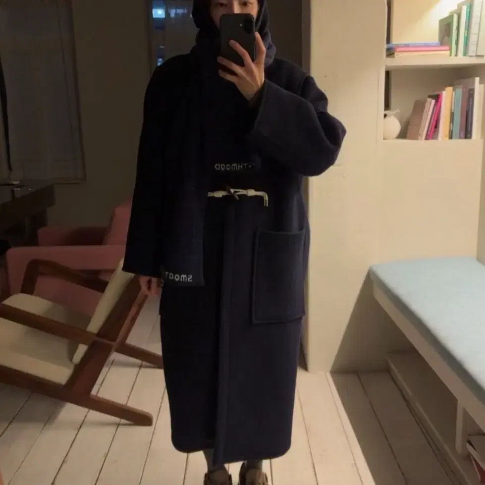 스무드무드 Babi Duffle Coat Navy새상품