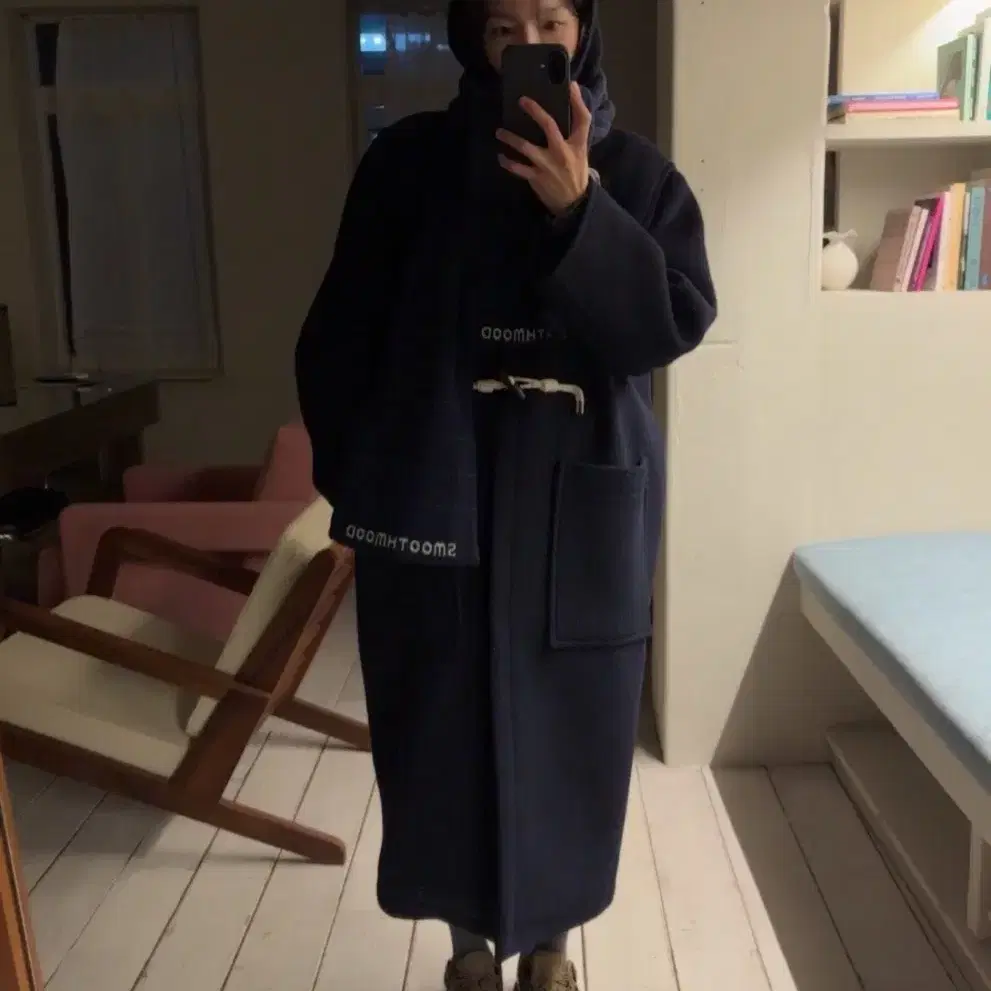 스무드무드 Babi Duffle Coat Navy새상품