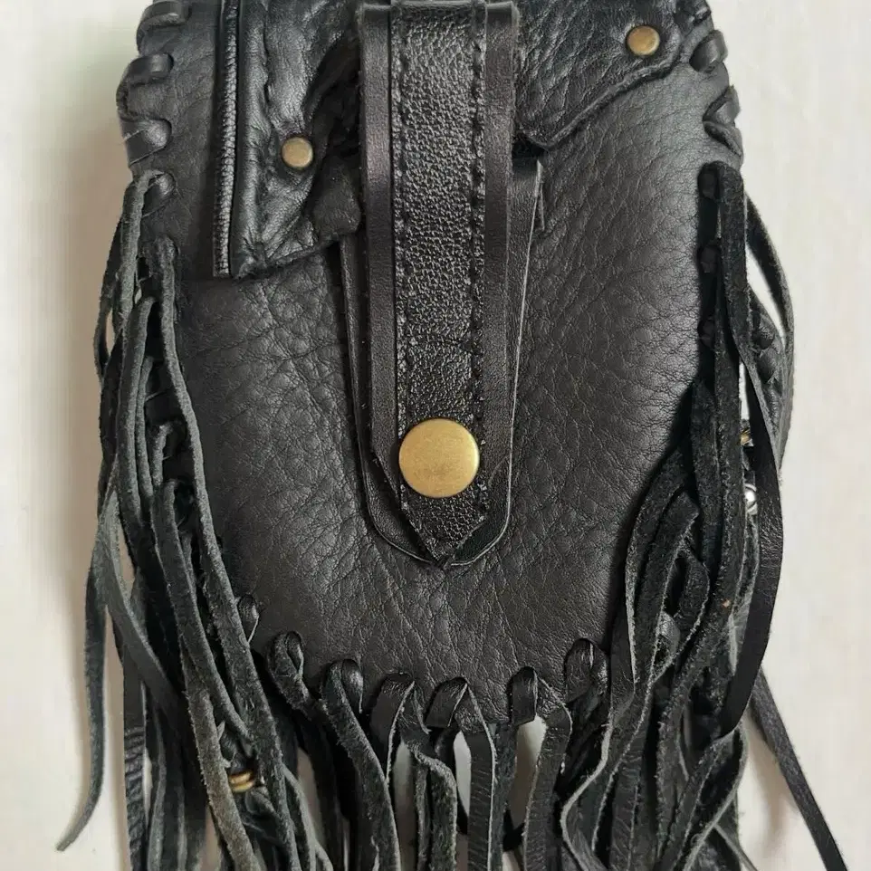 Archive Scorpion Leather Fringe Pouch